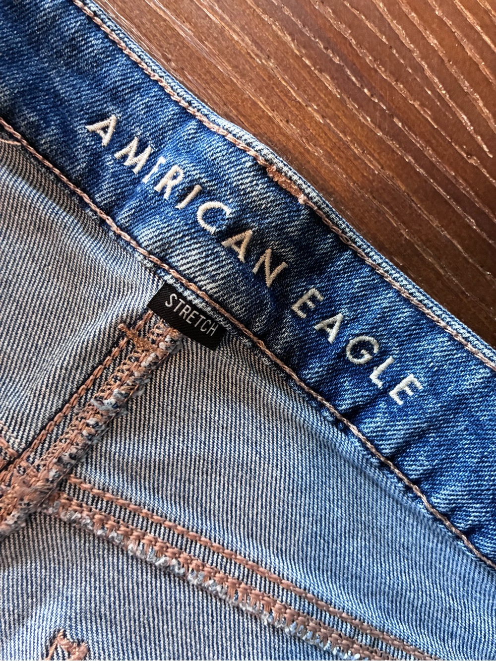 American Eagle Outfitters Distressed Blue Mom Jeans - Picture 5 of 6